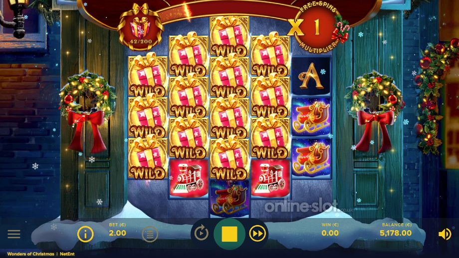 wonders of christmas slot frames feature