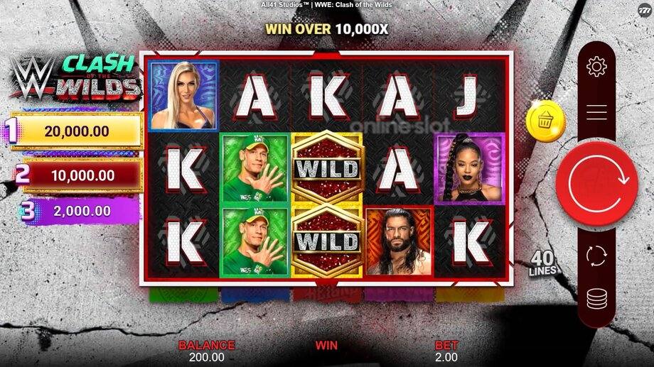 wwe clash of the wilds slot base game