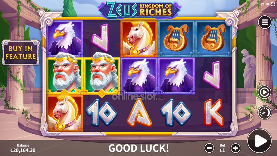 zeus kingdom of riches slot base game