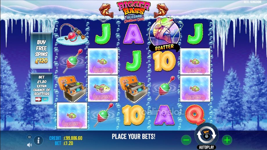 bigger bass blizzard christmas catch slot free spins feature
