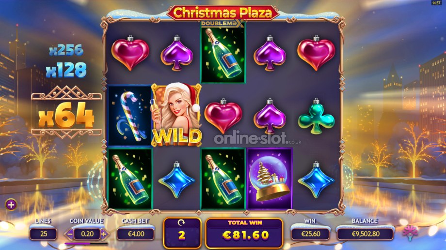 christmas plaza doublemax slot free spins feature