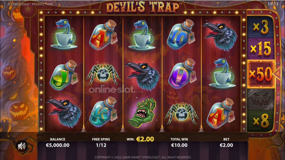 devils trap slot free spins feature