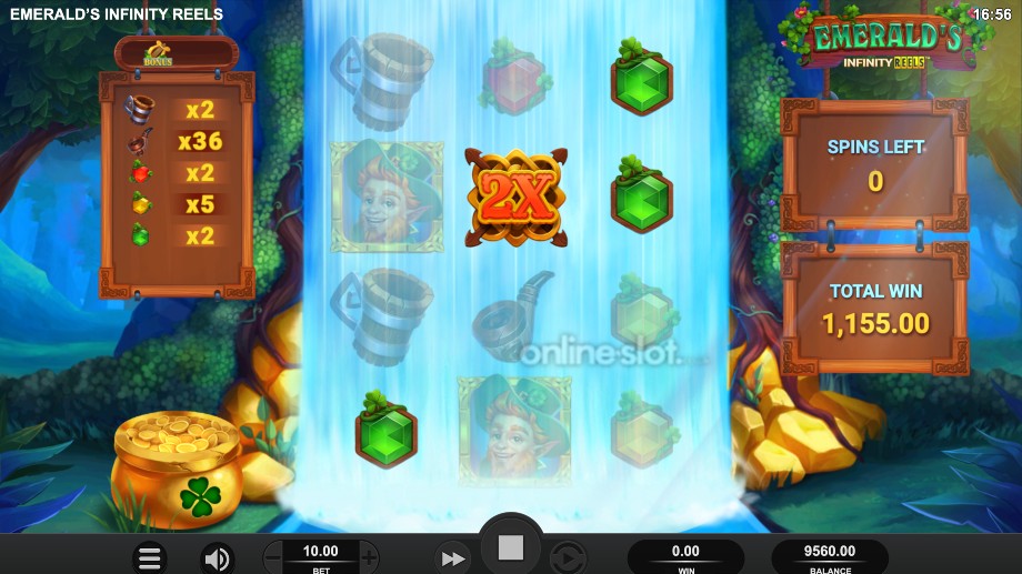 emeralds infinity reels slot free spins feature