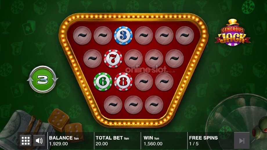 generous jack slot free spins feature