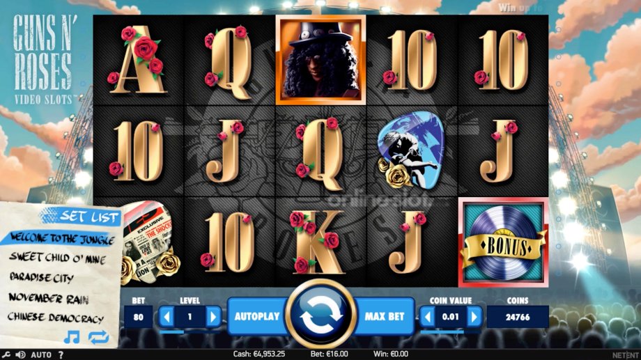 guns n roses slot base game
