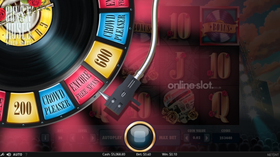 guns n roses slot bonus wheel features