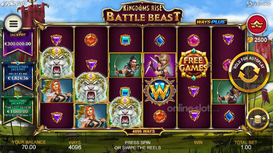 kingdoms rise battle beast slot base game