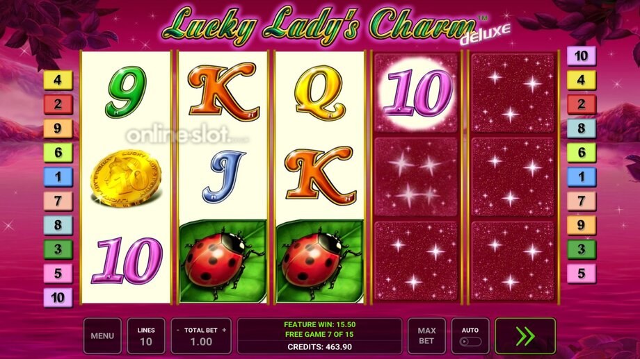 lucky ladys charm deluxe slot free games feature