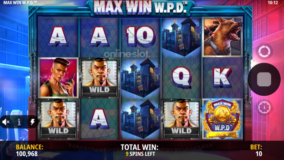 max win w p d slot free spins feature