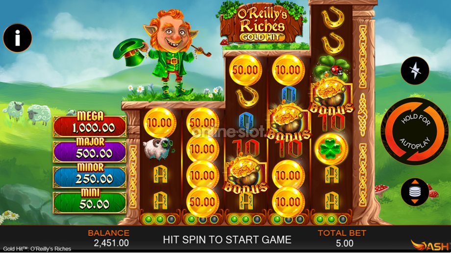 o reillys riches gold hit slot base game