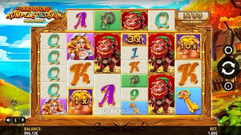 riches of rumpelstiltskin megaways slot base game