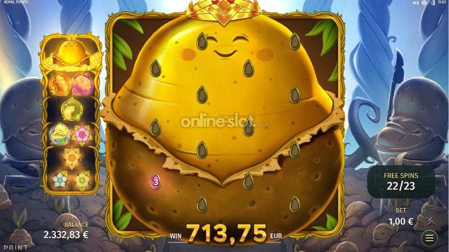 royal potato slot free spins feature