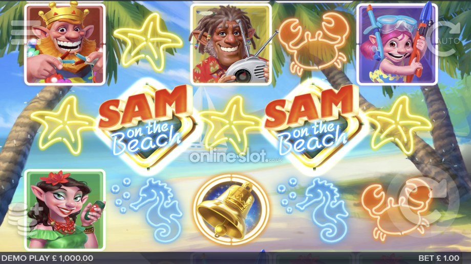 sam on the beach slot base game