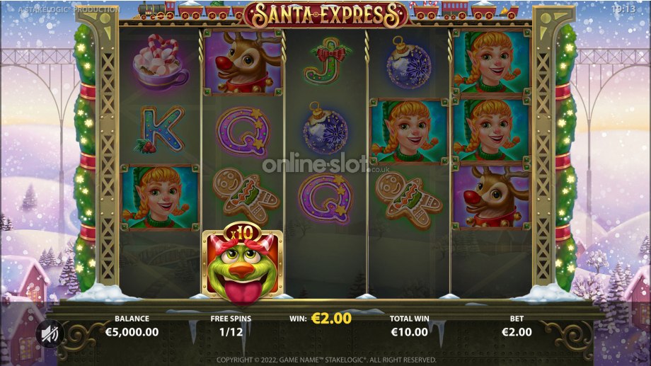 santa express slot collapsing wild symbols feature