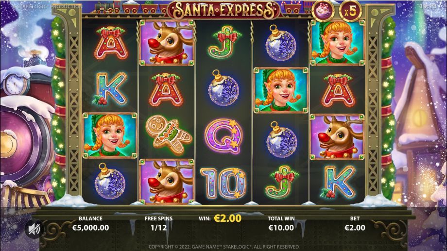 santa express slot free spins feature