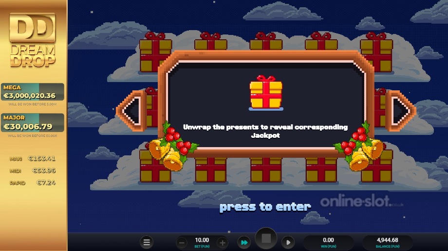 santas stack dream drop slot dream drop bonus feature