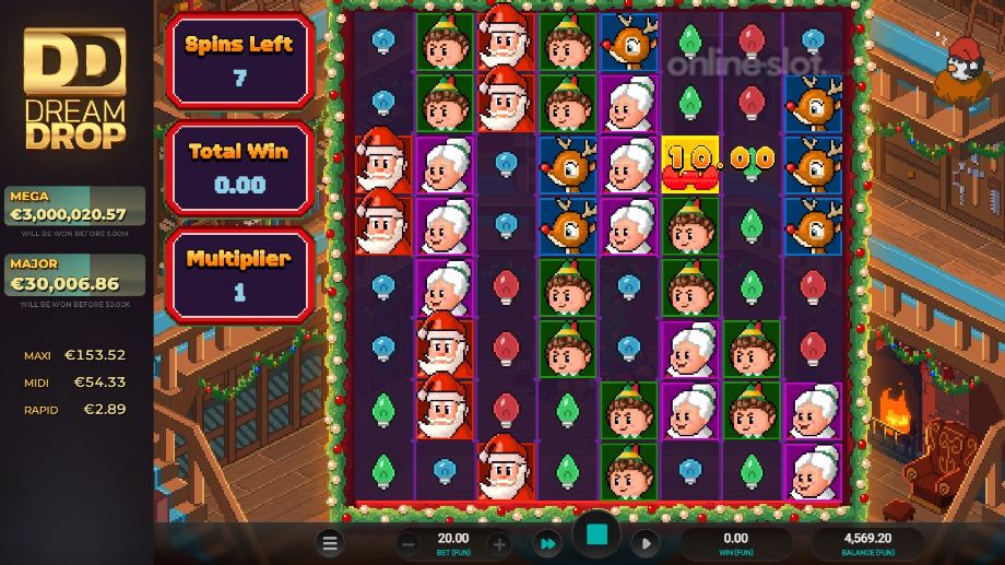 santas stack dream drop slot free spins feature