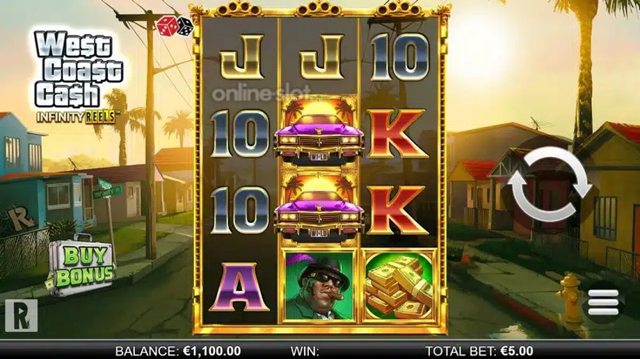 west coast cash infinity reels slot base game