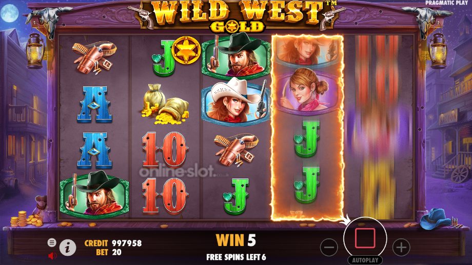 wild west gold slot free spins feature