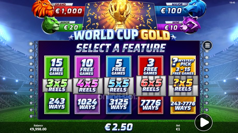 world cup gold slot football world cup feature