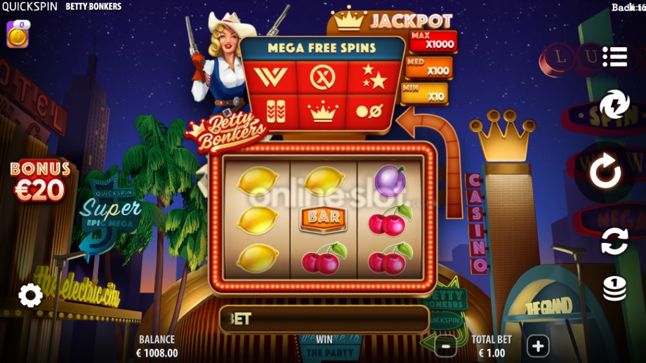betty bonkers slot base game