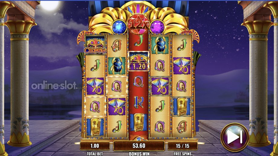 cleopatra grand slot free spins bonus feature