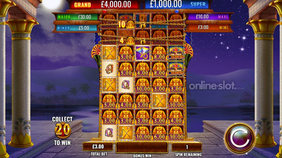 cleopatra grand slot lock and respin bonus feature