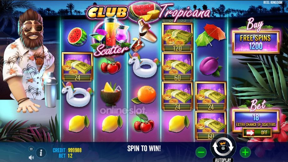 club tropicana slot base game