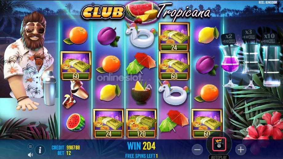 club tropicana slot free spins feature