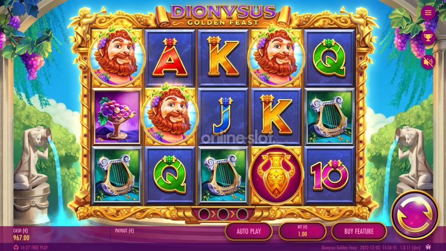 dionysus golden feast slot base game