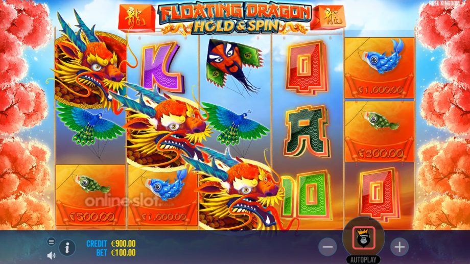 floating dragon slot base game
