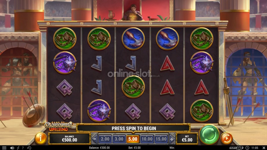 game of gladiators uprising slot base game