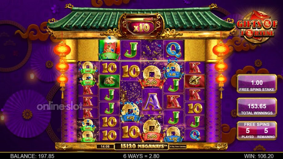 gifts of fortune megaways slot free spins feature