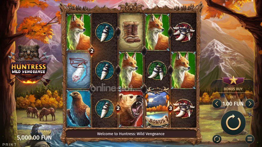huntress wild vengeance slot base game