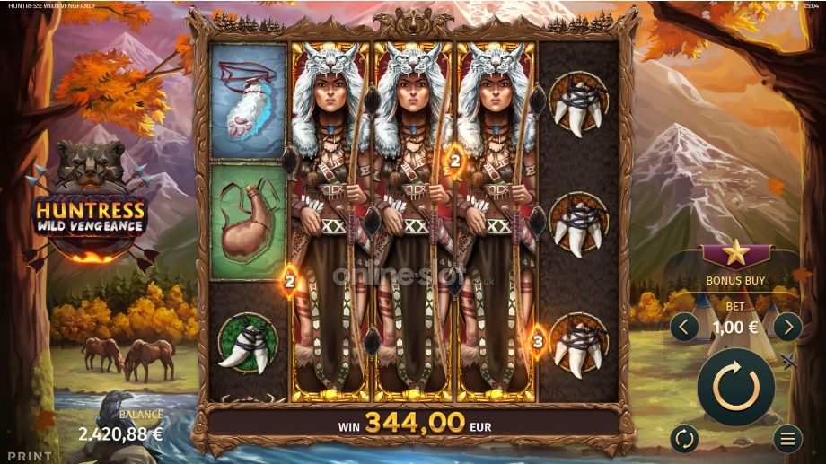 huntress wild vengeance slot huntress wild feature
