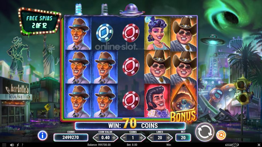 invading vegas slot free spins feature