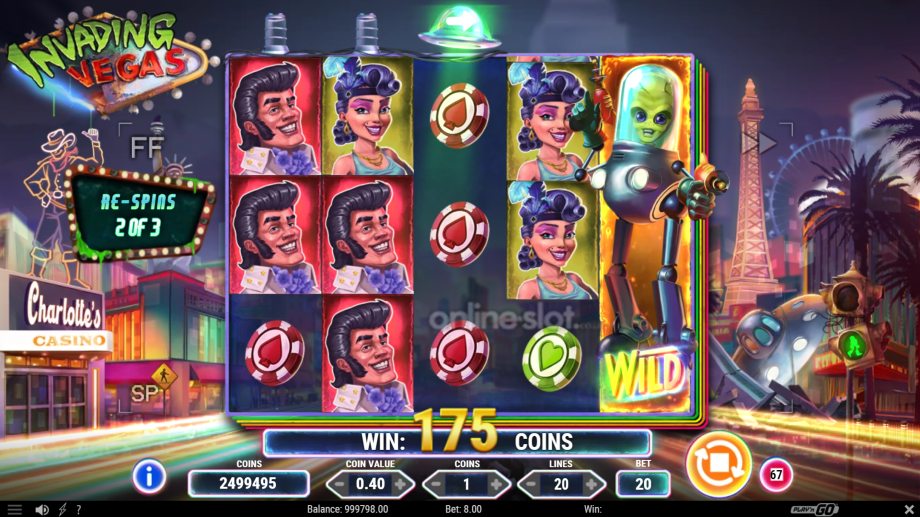 invading vegas slot walking wild feature
