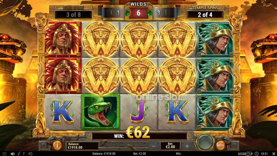 legacy of inca slot temple spins feature