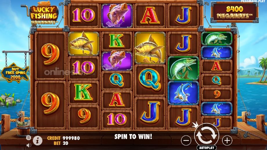 lucky fishing megaways slot base game