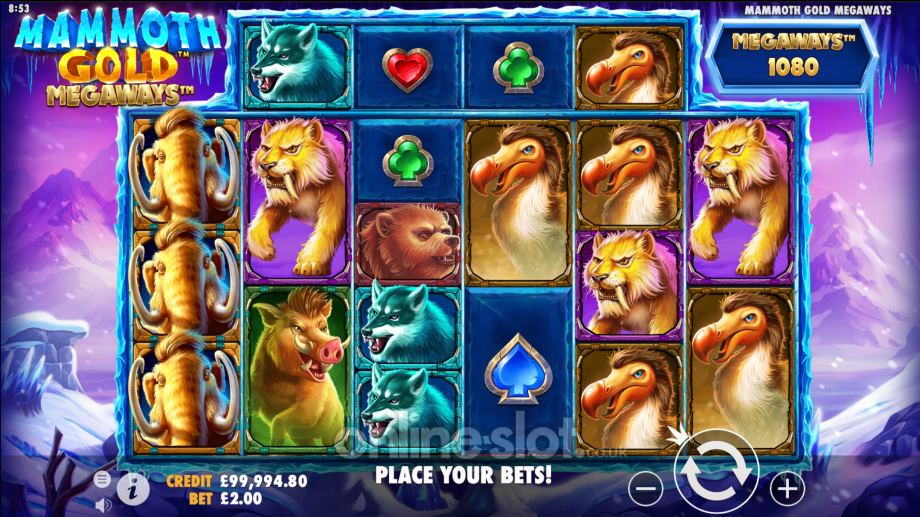 mammoth gold megaways slot base game