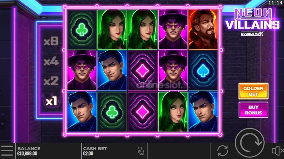 neon villains doublemax slot base game