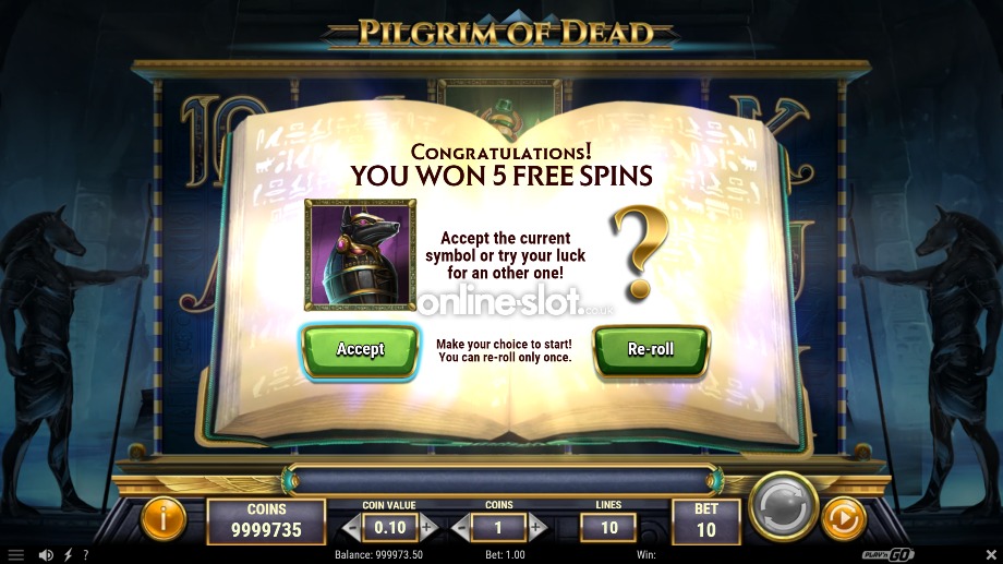 pilgrim of dead slot free spins feature intro