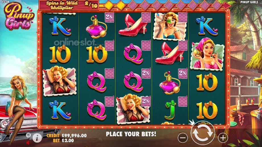 pinup girls slot base game