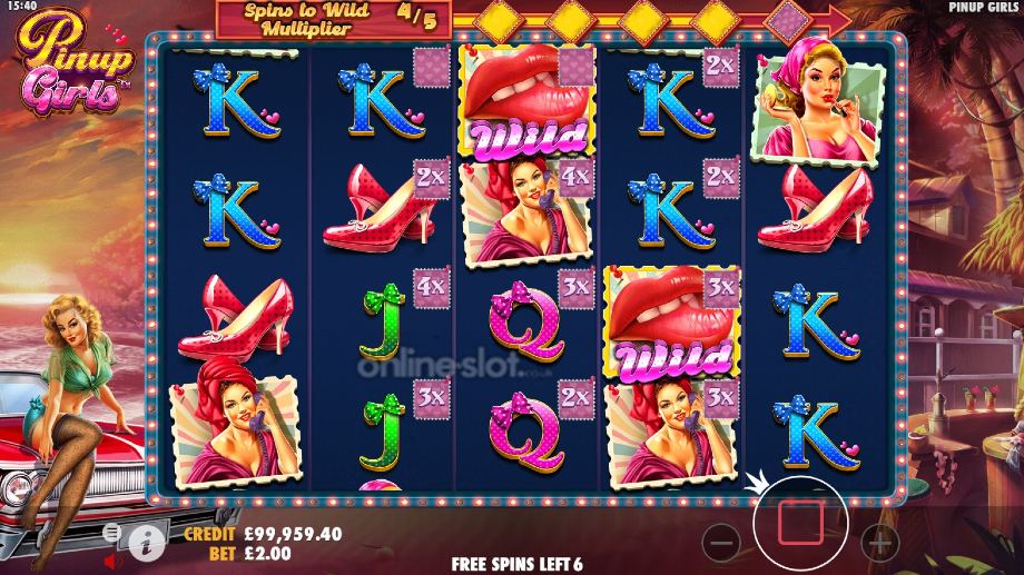pinup girls slot free spins feature