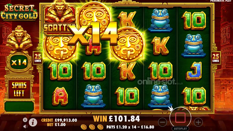 secret city gold slot free spins feature