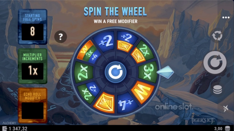 tigers ice slot bonus wheel feature
