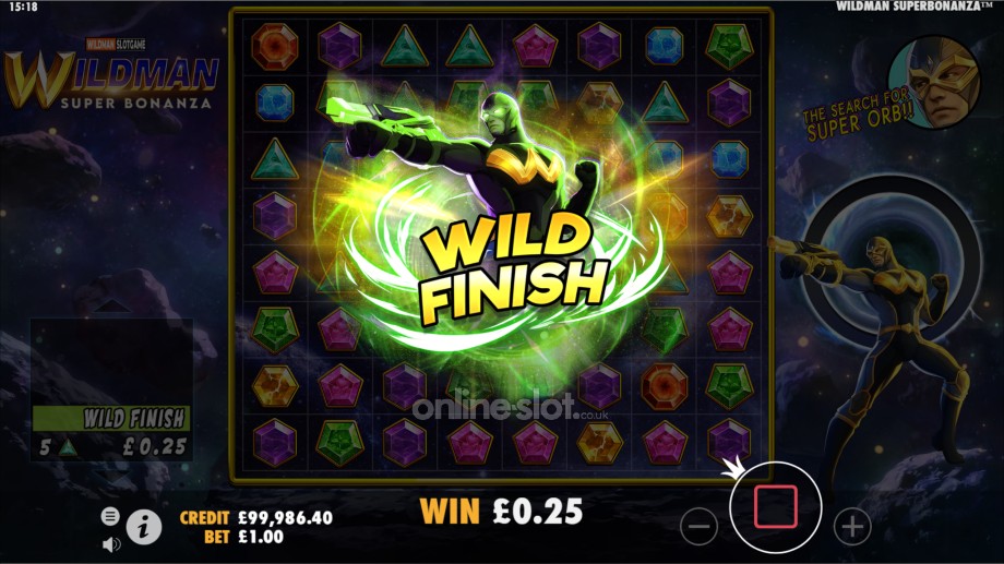 wildman super bonanza slot wild finish feature