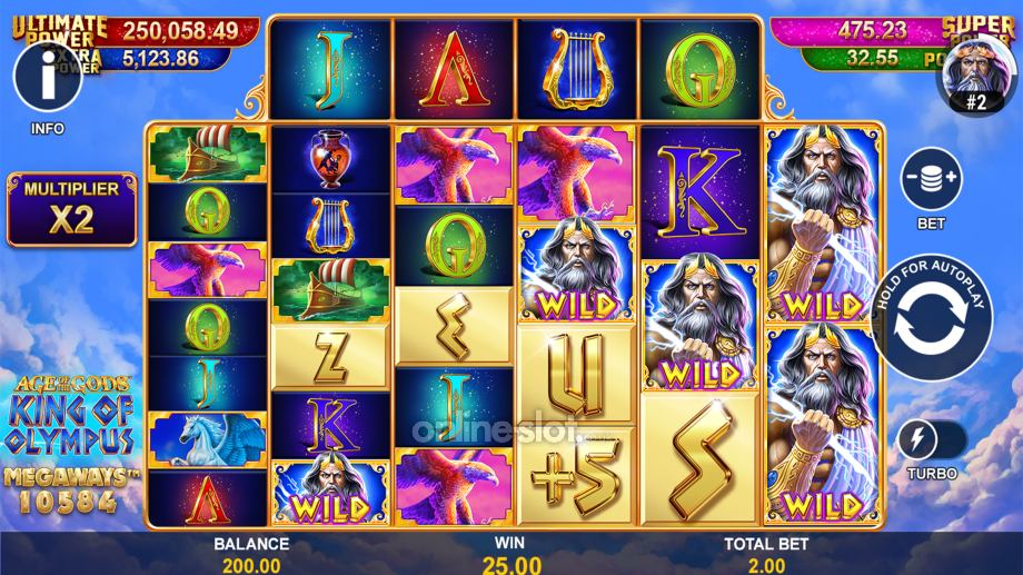 age of the gods king of olympus megaways slot base game