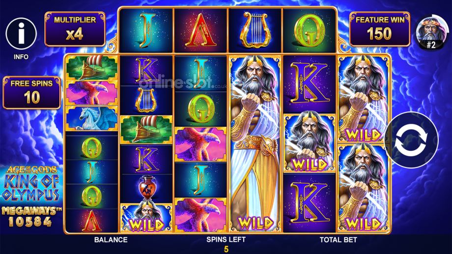 age of the gods king of olympus megaways slot mega zeus free games feature