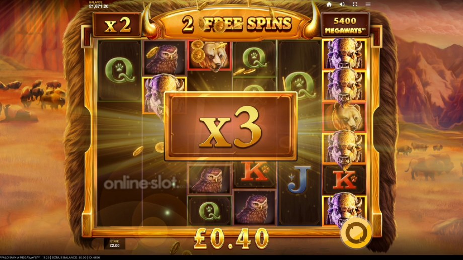 buffalo mania megaways slot free spins feature